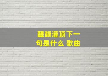 醍醐灌顶下一句是什么 歌曲